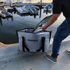 Additional view of the 37QT fish cooler bag with flat bottom