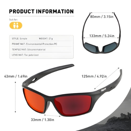 Polarized Impact-Resistant Sports Glasses