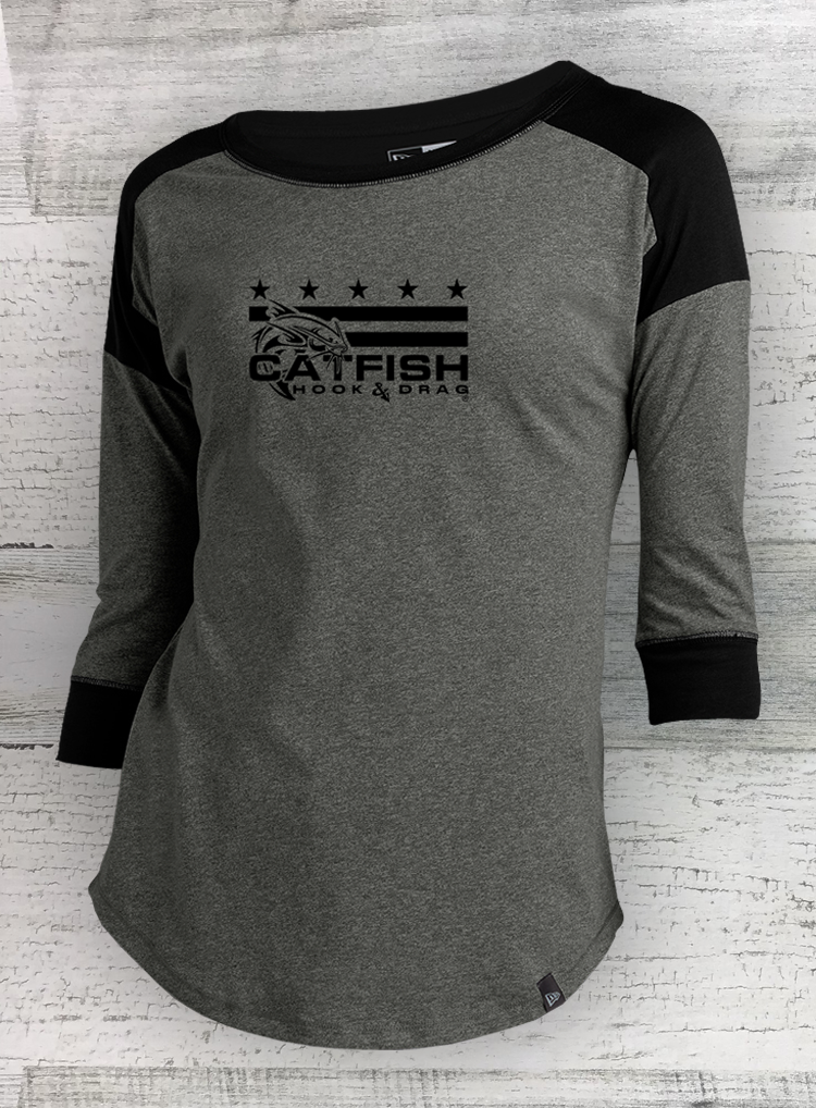 HD Fish Mericana Ladies Baseball Raglan Tee