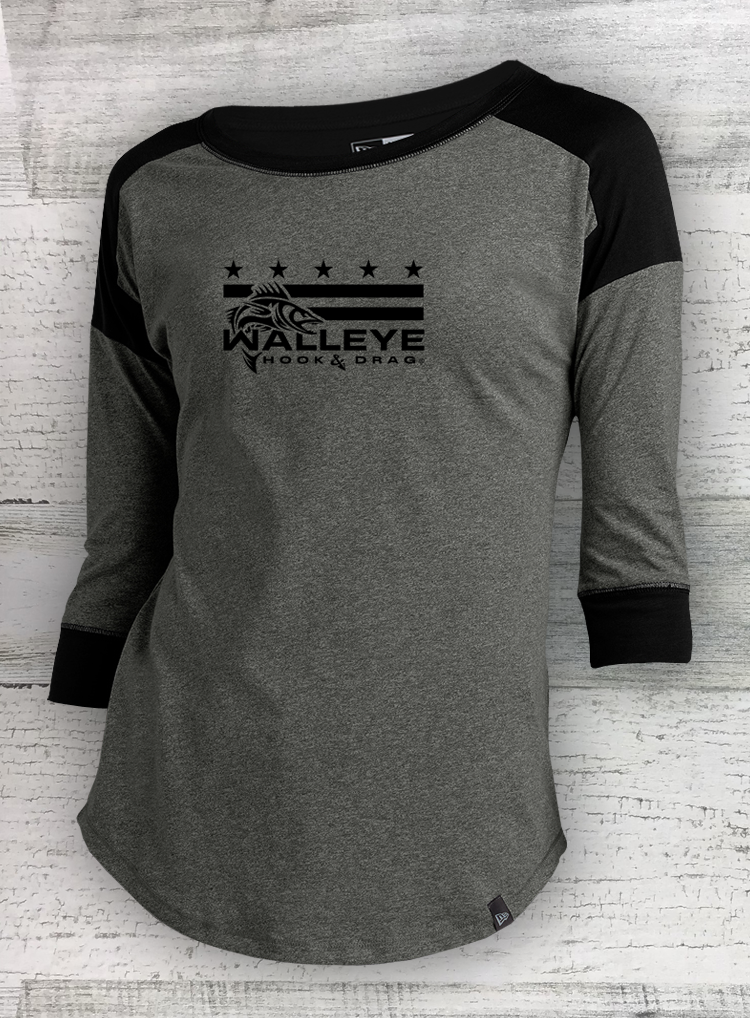 HD Fish Mericana Ladies Baseball Raglan Tee