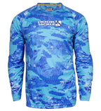 Men's Fractal Camo long-sleeve UV fishing shirt