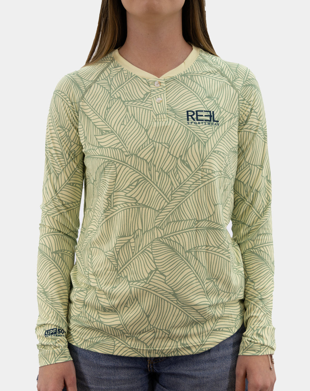 Women's Lana UPF 50+ Henley fishing shirt in Forest