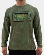 Men's green Spindrift UPF 50+ long-sleeve fishing shirt